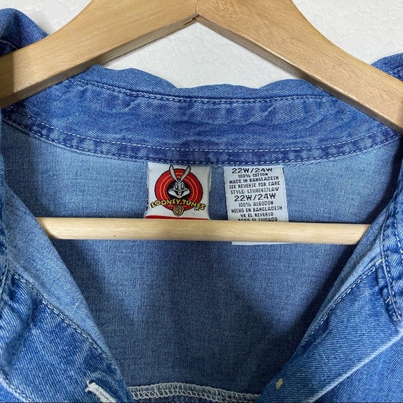 Vintage 90’s Tweety Bird Denim Shirt - Picture 5 of 7